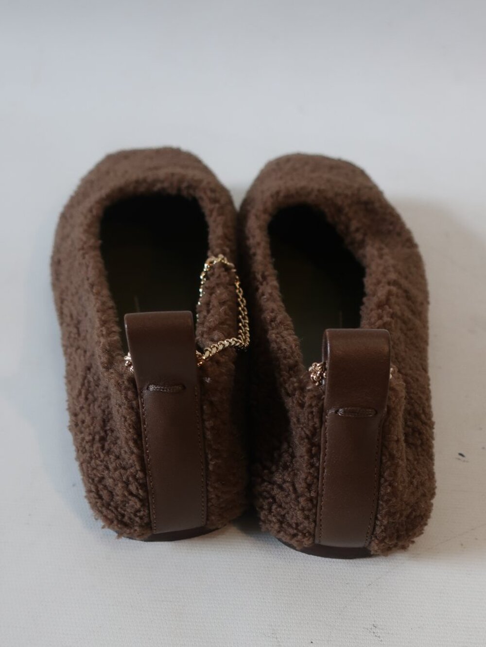 Women Maria Luca Chocolate Square Toe Teddy Eco Fur Augusta Ballet Flats 37 US/6 - Picture 10 of 16